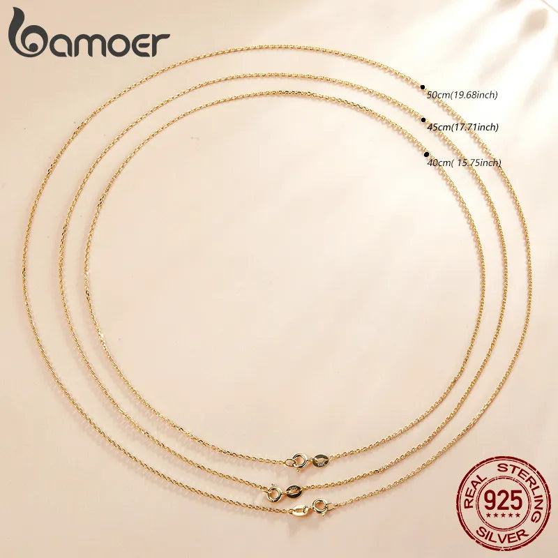 N-Classic Basic Chain 925 Sterling Silver Lobster Clasp Adjustable Necklace Chain Fashion Jewelry for Women