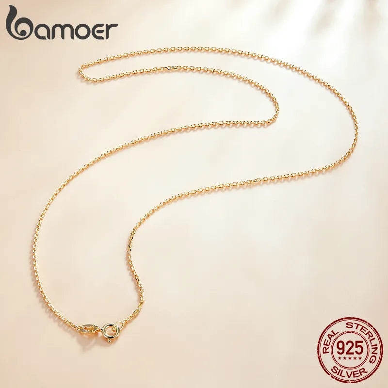N-Classic Basic Chain 925 Sterling Silver Lobster Clasp Adjustable Necklace Chain Fashion Jewelry for Women