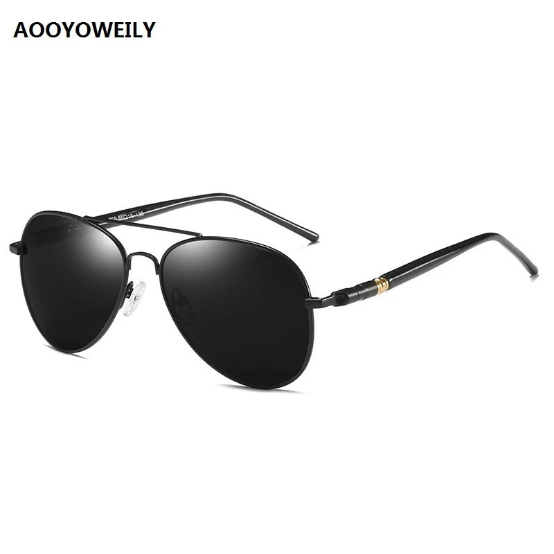 Luxury Polarized Driving Black Pilot Sunglasses UV400