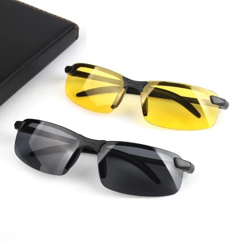 Men Night Vision Yellow Glasses for Driving  PC Frame Night Anti Glare