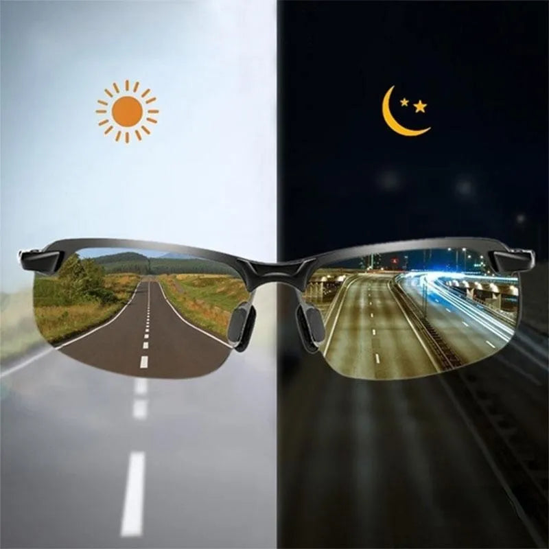 Men Night Vision Yellow Glasses for Driving  PC Frame Night Anti Glare