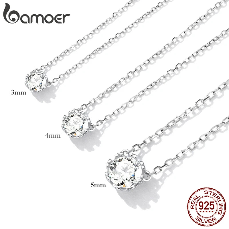 N-Gorgeous Shiny Choker 925 Sterling Silver Geometric Cut Sparkling Zircon Pendant Necklace Jewelry 17.7″