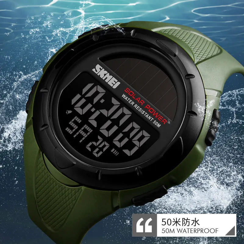 Luminous Digital Solar Power Environmentally Watch For Men