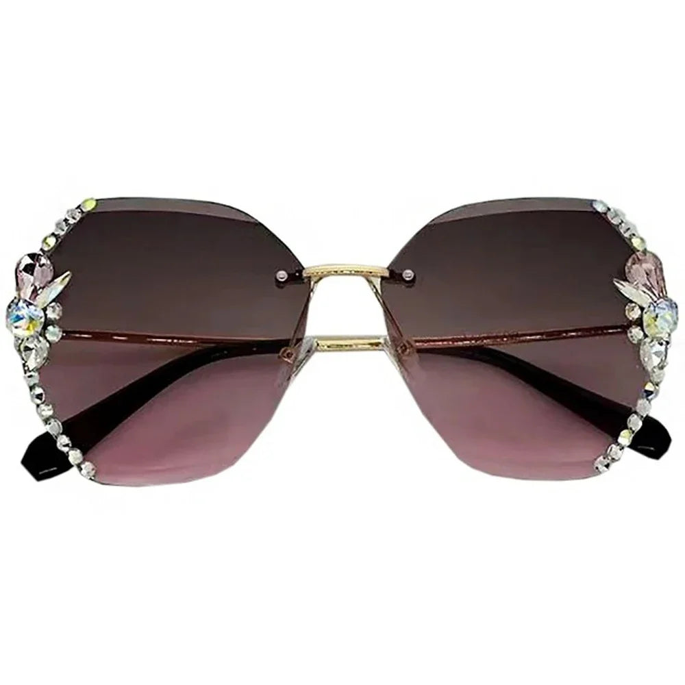 Luxury Rimless Rhinestone Sunglasses