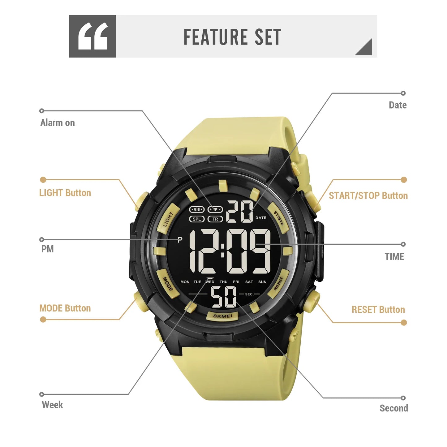 Military Digital Men's Watch Waterproof