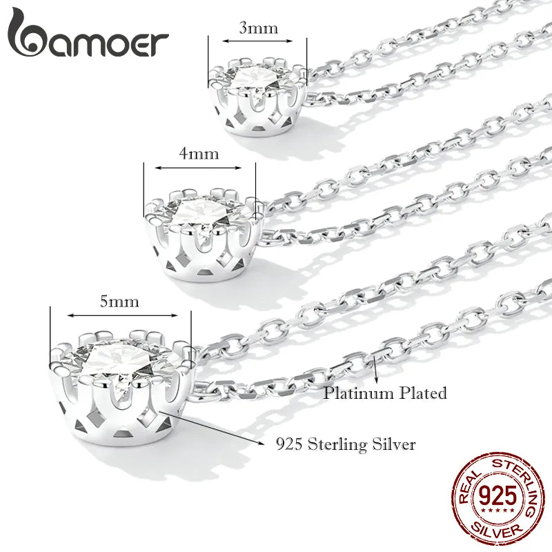 N-Gorgeous Shiny Choker 925 Sterling Silver Geometric Cut Sparkling Zircon Pendant Necklace Jewelry 17.7″